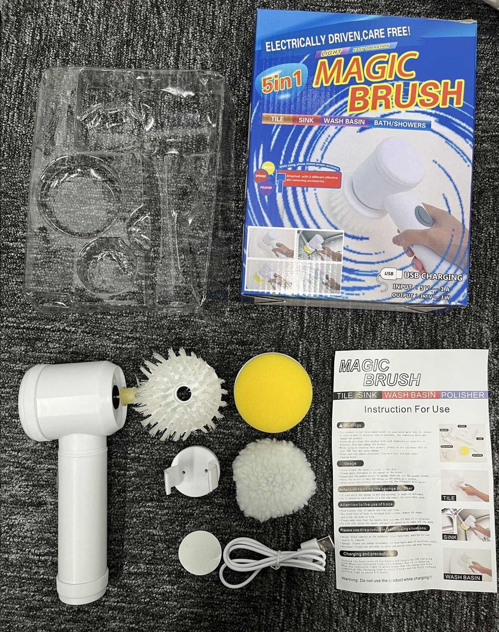 3 in 1 Wireless Electric Spin Scrubber