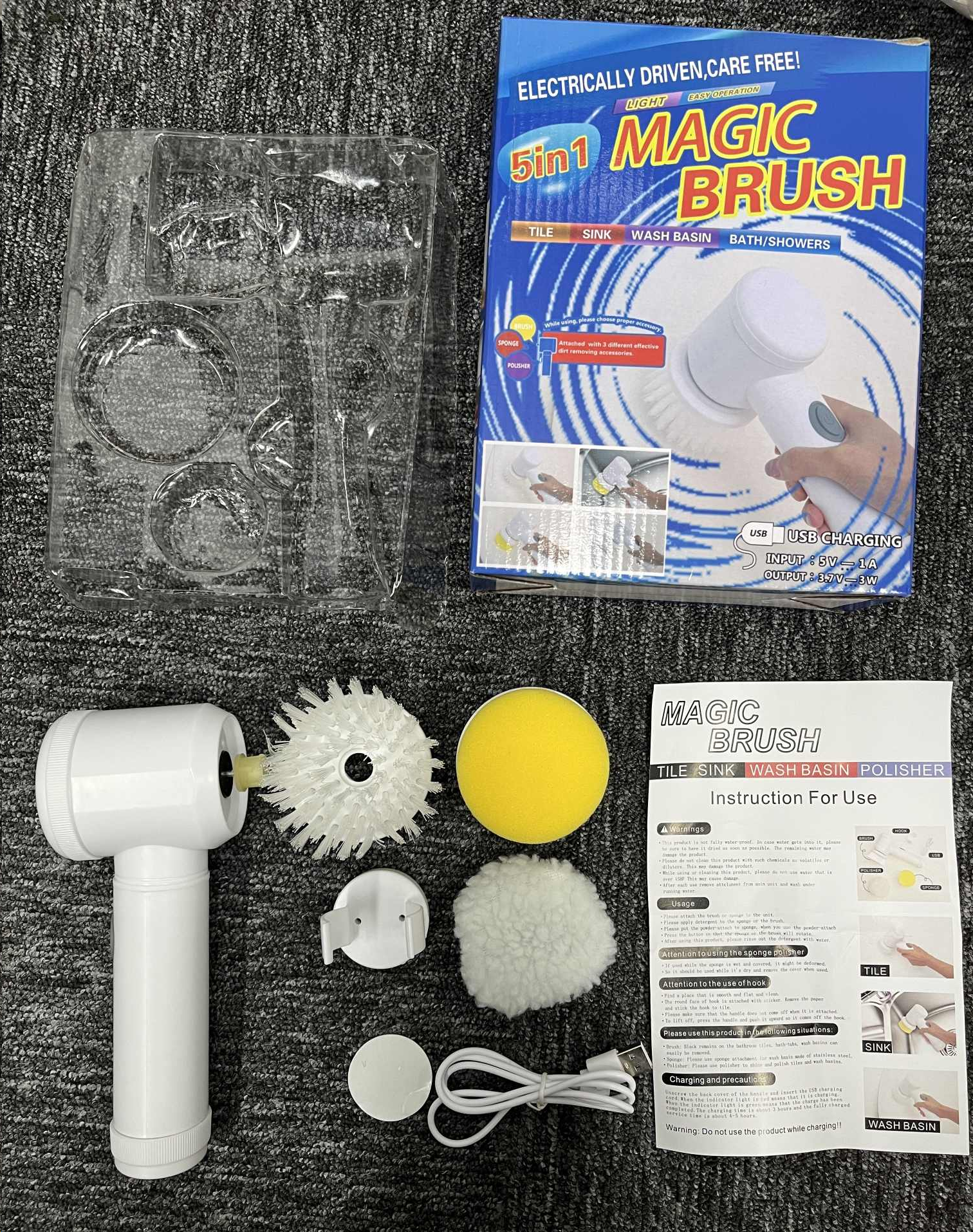 3 in 1 Wireless Electric Spin Scrubber